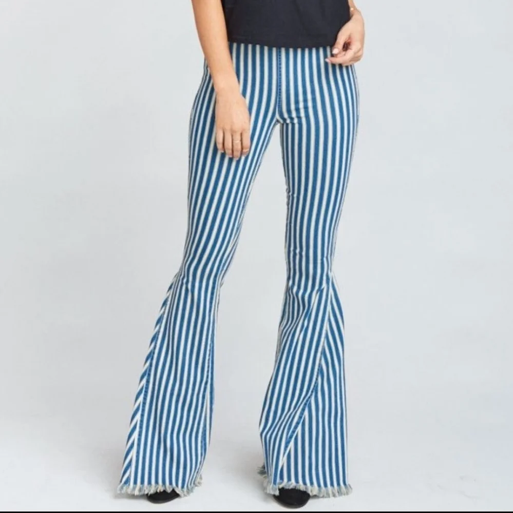 Show Me Your MuMu Stripe Bell-bottoms - Picture 6 of 7